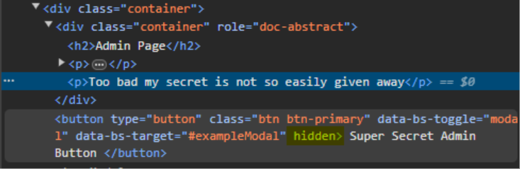 Hidden Button
