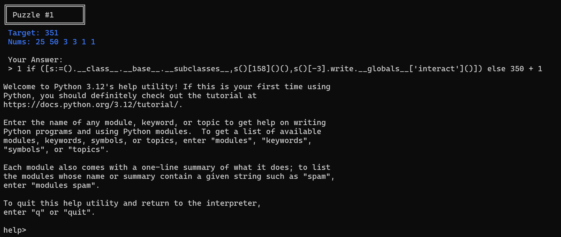 Interesting Output